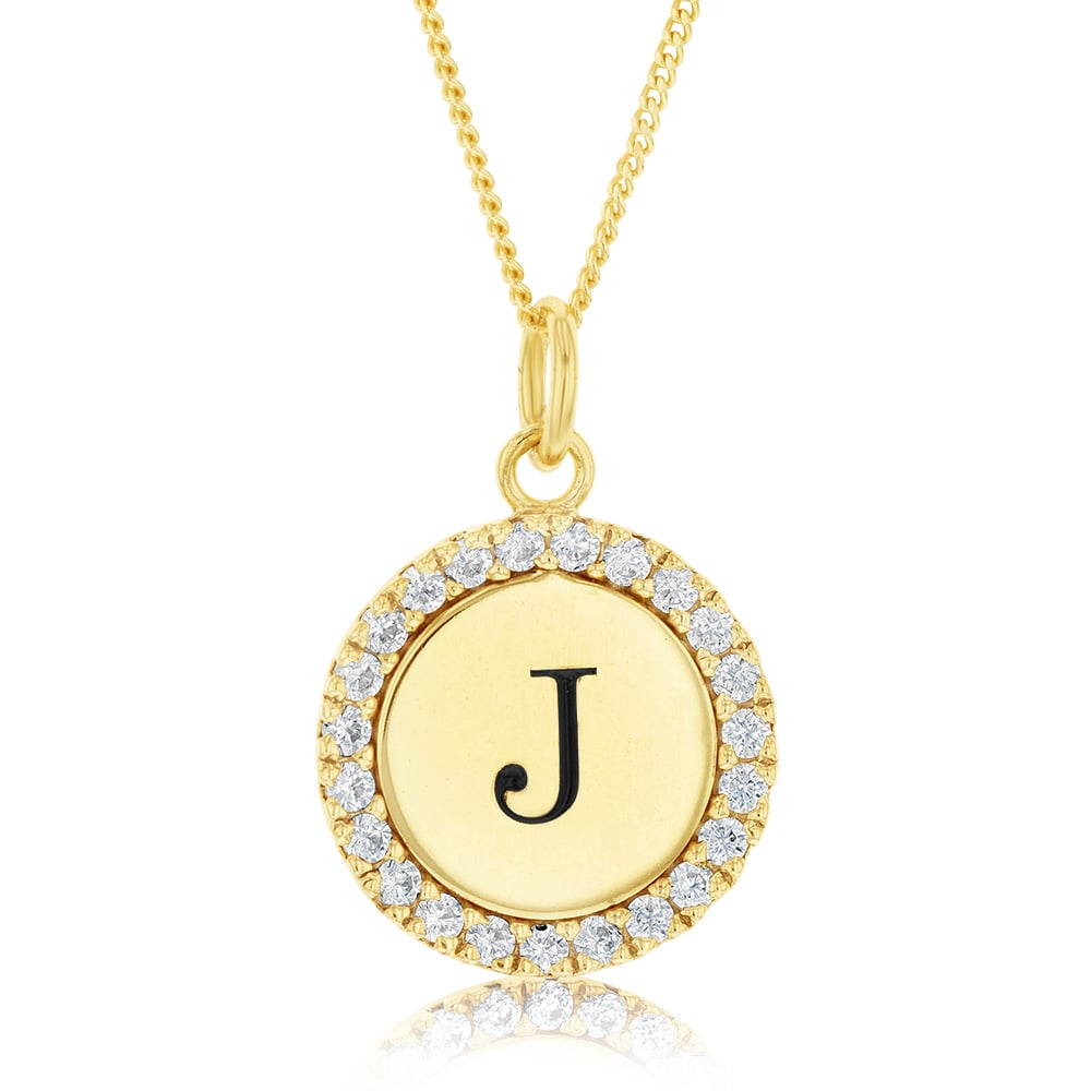 J pendant deals necklace silver