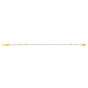 Sterling Silver Gold Plated Zirconia Tennis 19cm Bracelet