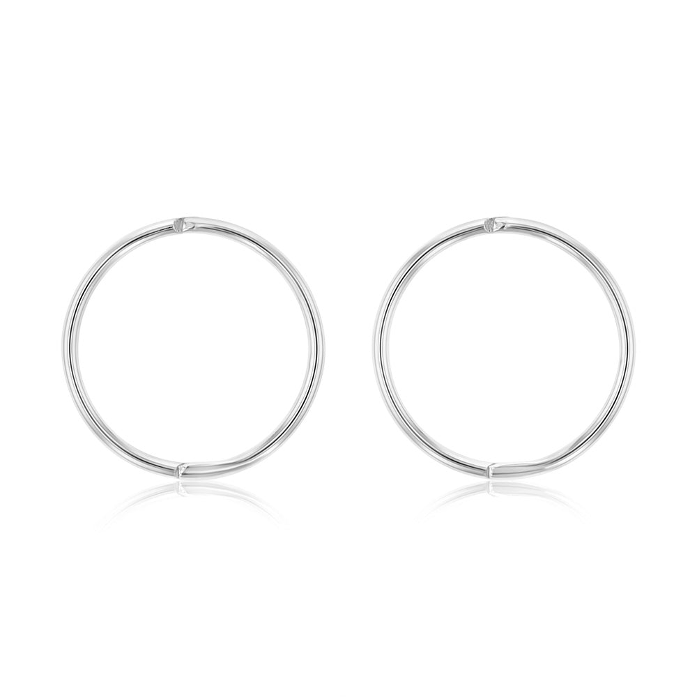 Sterling Silver Plain 15mm Sleeper Earrings – Shiels Jewellers