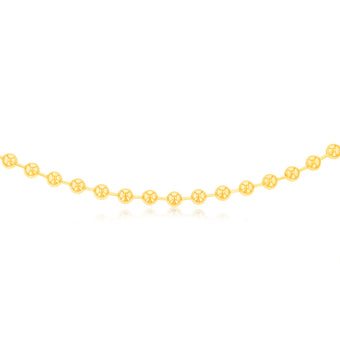 Sterling Silver Gold Plated Polished Ball 38+8cm Chain