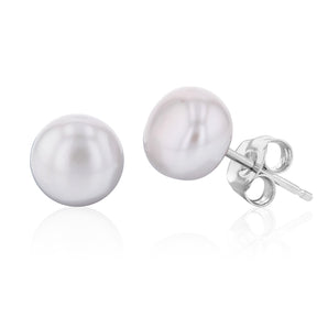 Grey Freshwater Pearl Stud Earrings