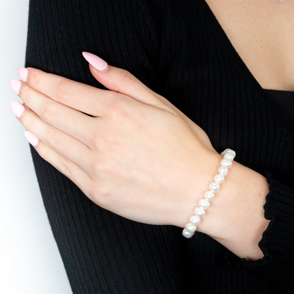 Dainty Pearl Necklace & Bracelet - Pearl Necklace - Pearl Bracelet