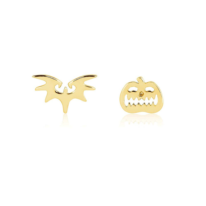 DISNEY The Night Before Christmas Gold Plated Jack Skellington Pumpkin and Bat Studs