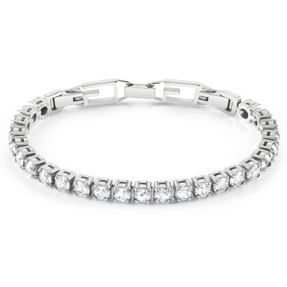 Guess Stainless Steel Tennis Clear CZ G Buckle Bracelet – Shiels Jewellers