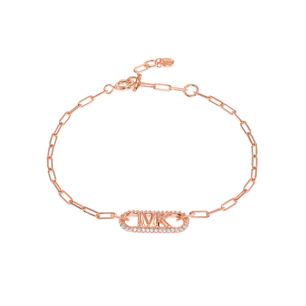 Michael Kors Rose Gold-Tone Crystal Heart & Flower Open Cuff Bracelet -  Macy's