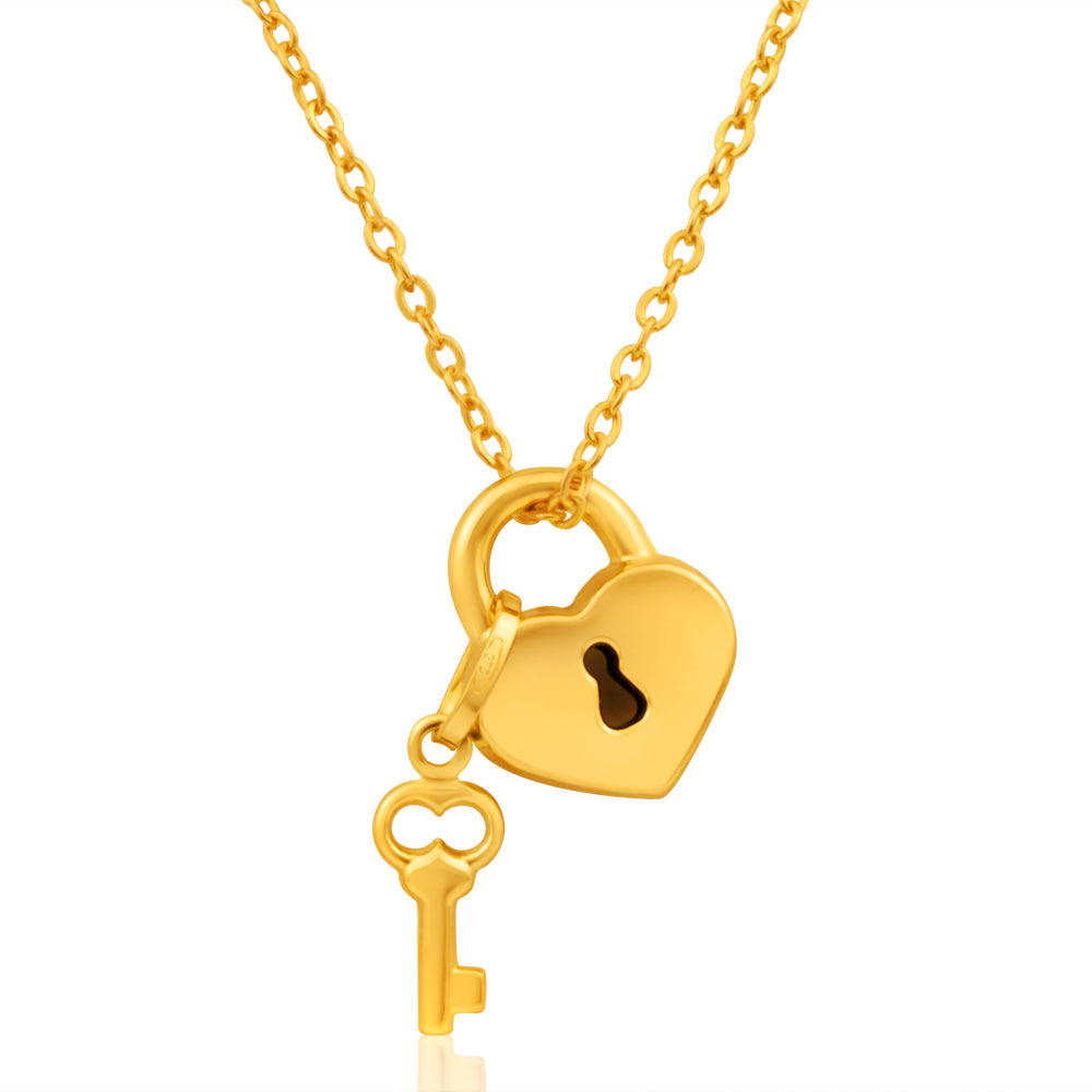 9ct Yellow Gold Padlock Key Pendant – Shiels Jewellers