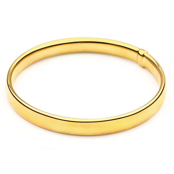 9ct Yellow Gold Silver Filled 8mm x 65mm Bangle – Shiels Jewellers