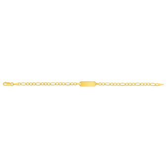 9ct Yellow Gold Silver Filled 16cm Figaro Bracelet