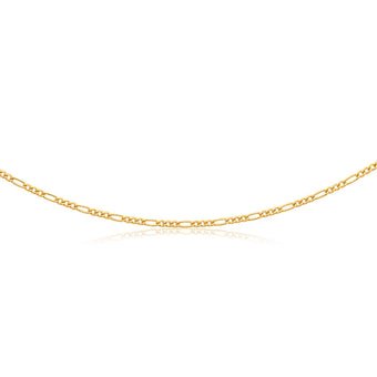 9ct Yellow Gold Silver Filled 45cm Figaro Chain 60 Gauge