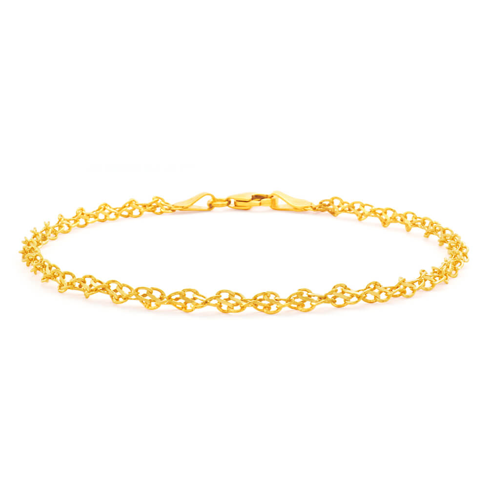 Singapore Chain Bracelet  Solid 14k Gold