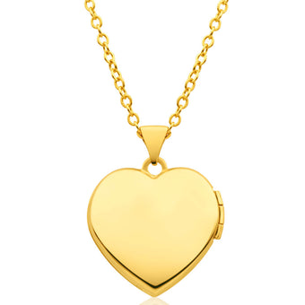 9ct Yellow Gold Heart Shaped Locket with Floral Design