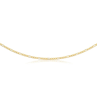 9ct Yellow Gold Silver Filled 50cm Figaro Chain 50 Gauge