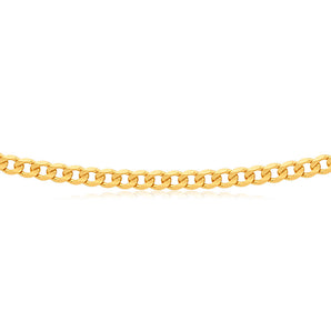 9ct Solid Yellow Gold 55cm 120 Gauge Curb Chain