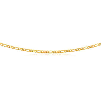 9ct Yellow Solid Gold Alluring Figaro Chain