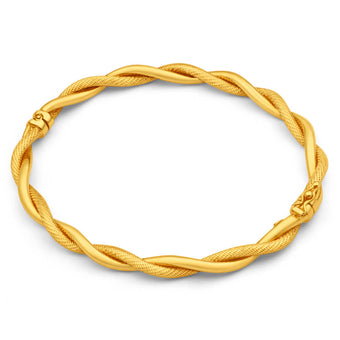 9ct Yellow Gold Twist Oval Bangle