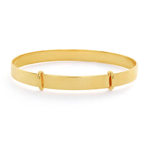 9ct Yellow Gold Extendable Plain 43mm Baby Bangle