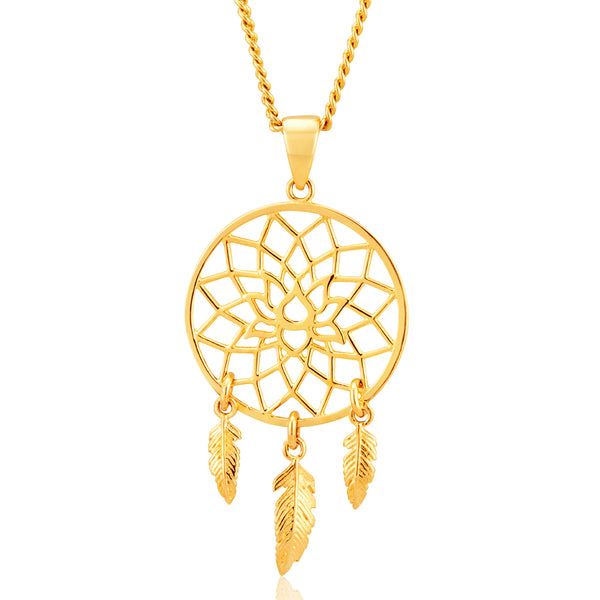 Gold on sale dreamcatcher pendant