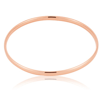 9ct Rose Gold hollow 4mm x 65mm Bangle