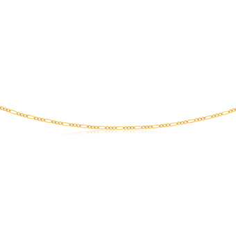 9ct Yellow Gold 3:1 Figaro 45cm Chain 50Gauge