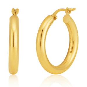 9ct 15mm Plain Hoop Earrings