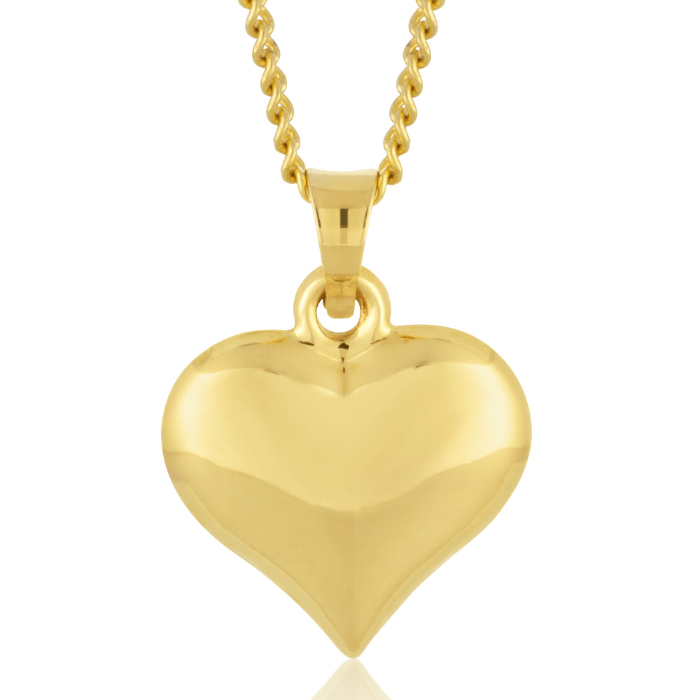 9ct Yellow Gold Small Plain Heart Pendant – Shiels Jewellers