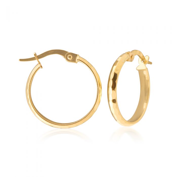 Small Hoop Earrings, 14K Gold Earrings, Hoop Earrings 14K Gold / 15mm