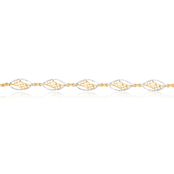 9ct Yellow And White Gold Fancy 17.5cm Bracelet