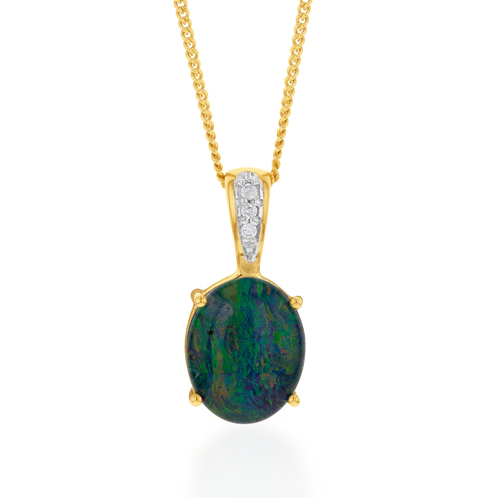 Amazon.com: big Opal Diamond pendant black silver, luxurious opal pendant, diamond  opal pendant, unique opal necklace, statement jewelry, gift for women :  Handmade Products