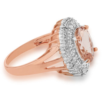 9ct Rose Gold 2.00ct Morganite and Diamond Ring