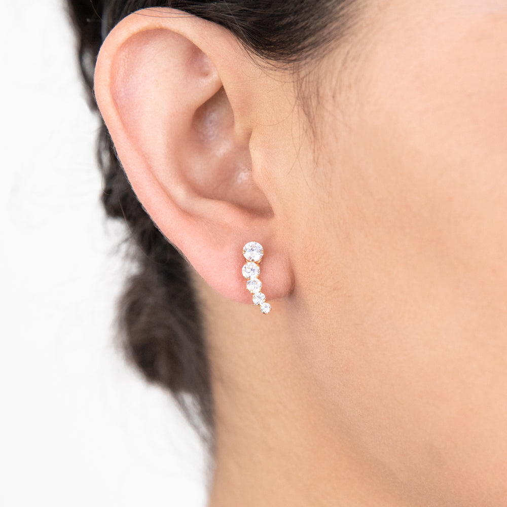 Pearl ear deals climber earrings