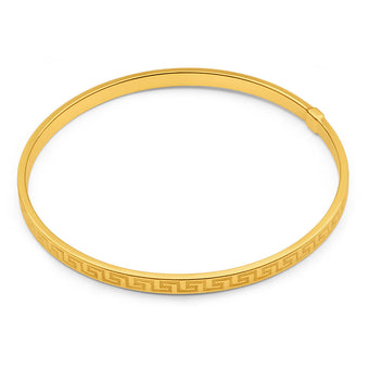 9ct Yellow Gold Silver Filled Greek Key Bangle