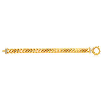 9ct Yellow Gold Silver Filled Cubic Zirconia Curb Bracelet