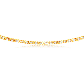 9ct Yellow and White Gold Silver Filled Curb 45cm Chain