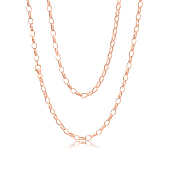 9ct Rose Gold Silverfilled 50cm Belcher Chain