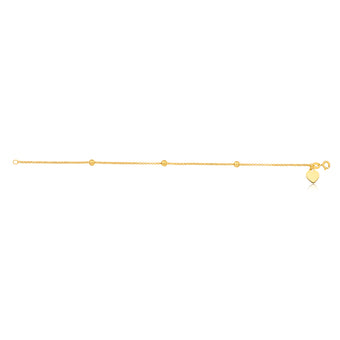 9ct Yellow Gold Filled 19cm Belcher Heart Charm Bracelet