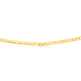 9ct Yellow Gold Silverfilled Curb 80 Gauge 55cm Chain