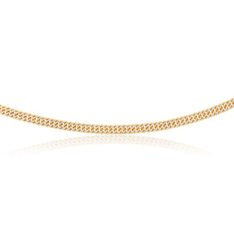 9ct Silverfilled Yellow And White Gold Double Curb 50cm Chain