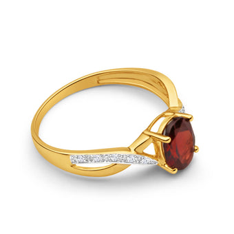 9ct Dazzling Yellow Gold Diamond and Garnet Ring