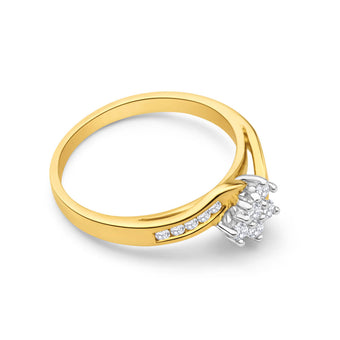 9ct Yellow Gold 1/4 Carat Channel Set Diamond Ring