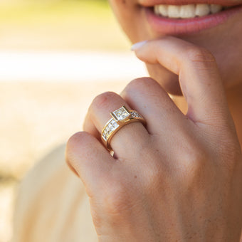 18ct Yellow Gold 'Princess Celia' Ring With 2 Carats Of Diamonds