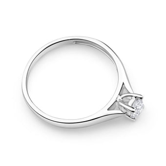 9ct White Gold Solitaire Ring With 0.2 Carat Diamond