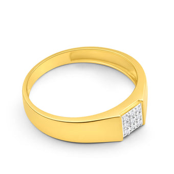 9ct Yellow Gold Diamond Ring with 9 Brilliant Cut Diamonds