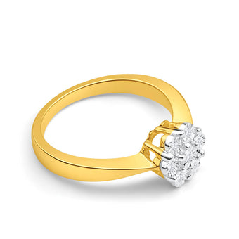 9ct Yellow Gold Diamond Ring Set With 7 Diamonds