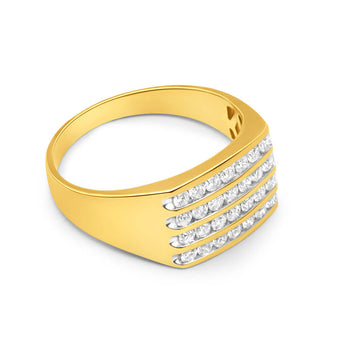 9ct Yellow Gold Diamond Ring Set With 28 Brilliant Cut Diamonds