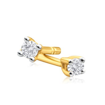 9ct Yellow Gold Gorgeous Diamond Stud Earrings