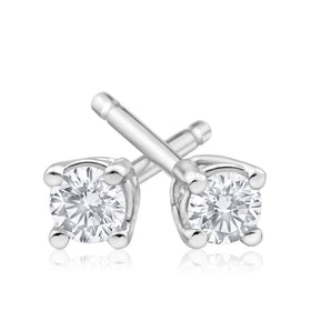 9ct White Gold Impressive Diamond Stud Earrings