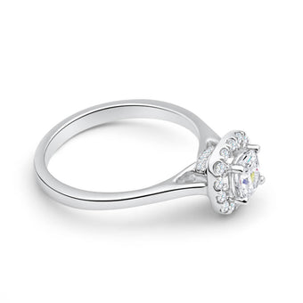 14ct White Gold Ring With 75 Points Of Diamonds