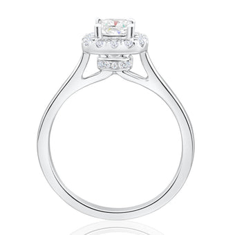 14ct White Gold Ring With 75 Points Of Diamonds