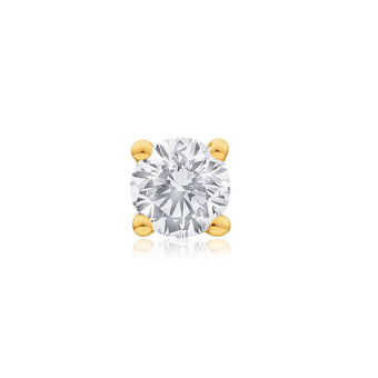 9ct Yellow Gold Diamond Single Stud Earring