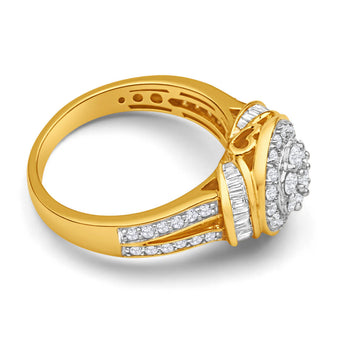 9ct Yellow Gold 1 Carat Diamond Set Cluster Ring